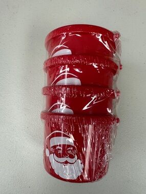 Red Santa mini holiday buckets Party Treats bucket - Festive Disposable Holiday